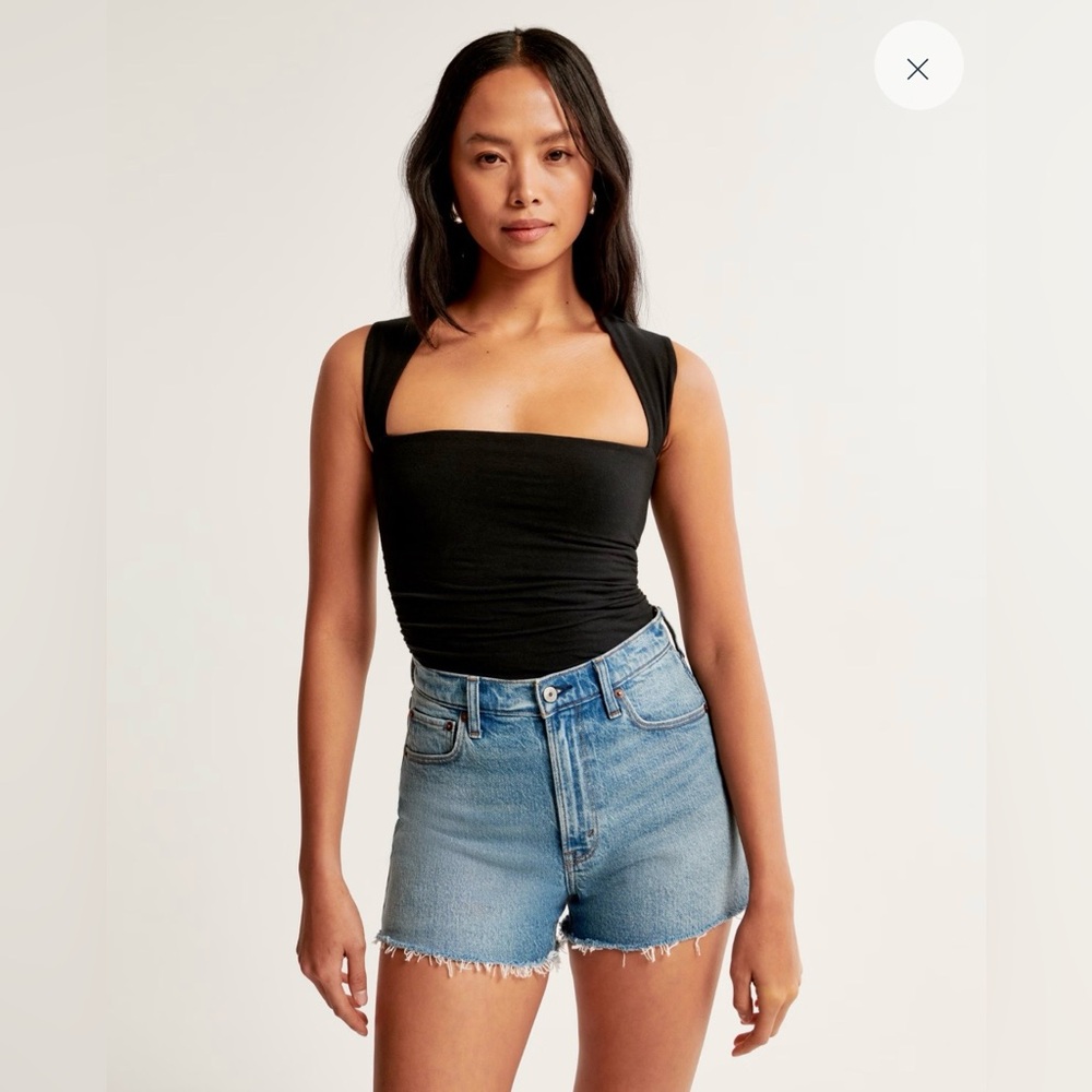 Abercrombie & Fitch Black Square Neck Tank Top
